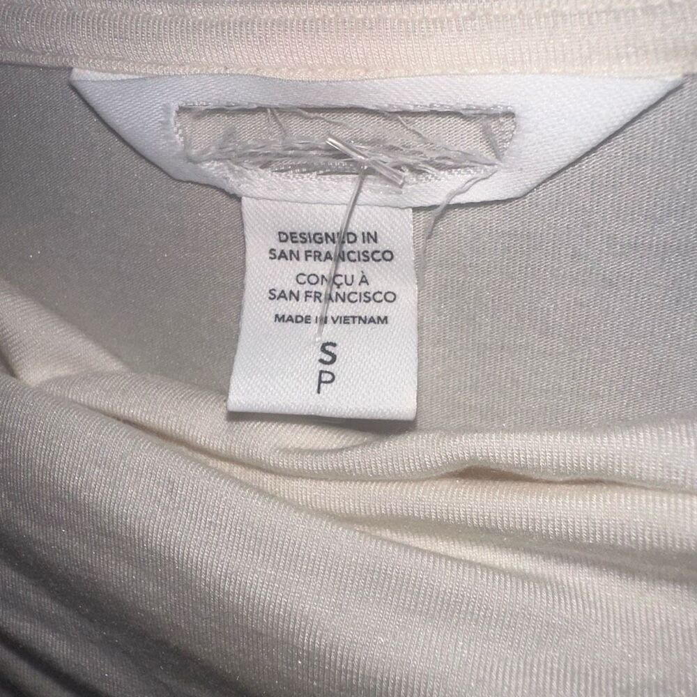 Athleta Weekender Ruched Boat Neck Tencel Long Sleeve Top White Small NEW - Picture 8 of 8